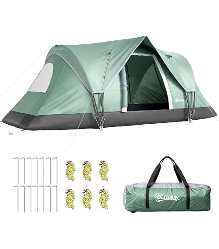 gogland zelt GOGLAND® 2 3 & 6 Person Camping Tent Pop-Up Tunnel Tent Waterproof (Hydrostatic Head 2000mm) SPF 50+ (6 People) Sports & Outdoors Värnamo Camping Prostsjön (Varnamo, Nav: Manual Pole Colour:Grey Taupe
