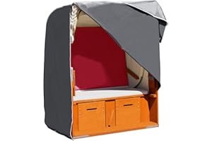 Purovi Strandkorb Schutzhülle - Winterfeste Abdeckung für Strandkörbe aus 420D Oxford Gewebe - Wetterfester Wind-, Wasser- und UV-Schutz - Anthrazit