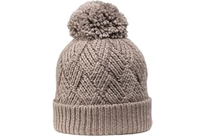 GIESSWEIN Setzberg - Berretto invernale foderato in lana merino, lavorato a maglia con pompon e tesa unisex, in lana merino