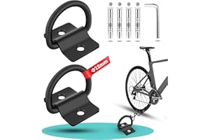 ‎ACIELANNA Wall Anchor Bicycle Diameter 12 mm Tilting Ring, Floor Anchor Bicycle with 304 Stainless Steel Screws, Steel Anti-Theft Protection, Wall Anchor for Bicycle Lock, Motorcycle Ground Anchor (Pack of 2)