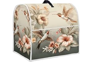DISNIMO Retro-Kolibri-Blumen-Standmixer-Abdeckung für 6–8 Quart Mixer, waschbar, für Küchengeräte, Küchendekorationen, universeller staubdichter Mixer-Schutz mit Tragegriff oben und Taschen