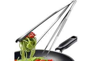 ‎4SMILE 4smile Kochpinzette, 2 Stück Set - Kochpinzette Edelstahl, 30 cm lang, Pinzette Küche - Grillpinzette rund zum Kochen und Braten + Küchenpinzette spitz zum Dekorieren