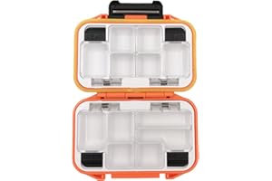 MILEPETUS Waterproof Fishing Lure Boxe Spoon Hooks Baits Storage Tackle Box Containers for Casting Fishing Fly Fishing,Large/Medium/Small Lure Case Available (Orange-Small)