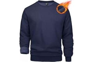 ‎MAGCOMSEN MAGCOMSEN Basic Pullover Herren Crewneck Sweatshirts Fleece Winter Langarmshirts Freizeit Sport Oberteile Shirt Warm Gefüttert Outdoorshirts