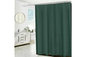 Householdfurnishing Super Quality Waterproof Polyester bathroom Shower Curtains with hook (Dark Green, 180X180cm)