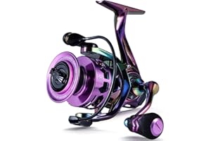 Sougayilang Moulinet de pêche rotatif 6.0:1, cadre en graphite, 12 + 1 BB coloré avec frein en carbone de 11,3 kg, poignées super polymère pour moulinet de pêche en eau douce ou salée