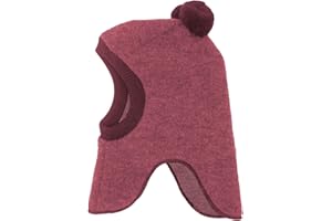 maximo GOTS MINI-Schlupfmütze,Pompons Wollfleece kbT, Futter Jersey KBA, Windstopper Made in Germany Wollfleece