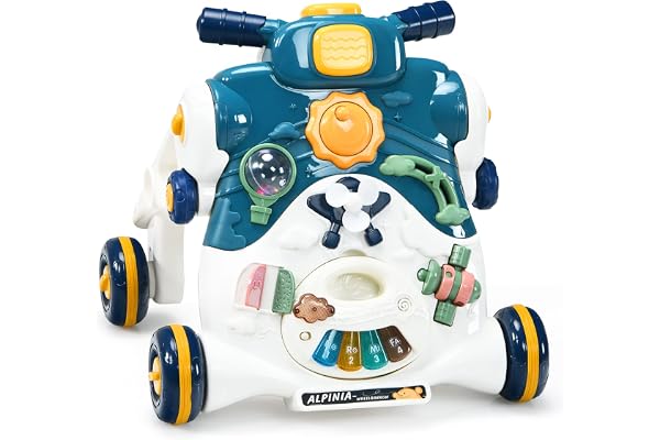 LIFEZEAL Trotteur Bébé 3 en 1, Troteur Marche Bebe pour s’Amuser et Apprendre à Marcher, Trotteur Bébé Garçon Évolutif avec Lumière et Musique, 3-36 Mois, Bleu