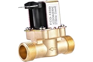Nikou Solenoid Valve, 1/2" AC 220V Normally Closed Brass Electric Solenoid Magnetic Valve for Water Control