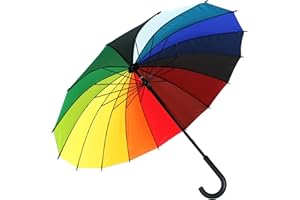 TW24 Regenbogen Regenschirm 16 Farben Schirm Golfschirm Partnerschirm