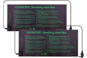 DERNORD Seedling Heat Mat Plant - 18W 2 Pack Heated Propagators for Plants Chilli Kombucha Grass Seed Indoor Garden Shed Greenhouse Heating Pad