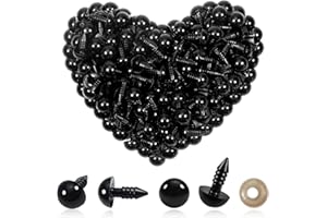 TOAOB THE ONE AND ONLY BABY TOAOB 150 Pezzi Occhi di Sicurezza per Amigurumis con Rondelle 10 mm Nero Plastica Occhietti per Bambole Creazione Animale all'Uncinetto Pupazzi Creazione Artigianato Lavoretti