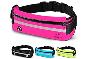 Nordrun® Laufgürtel für alle Handys | Verstellbarer und Wasserdichter Handytasche Joggen | Laufgürtel Handy | Running Belt | Handyhalterung Joggen | Laufen Zubehör | Lauftasche (Rosa)