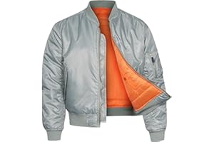 VINTIKA Bomber Jacket MA1 Classic US Air Force Pilot Flight Military Style Nylon Padded Coat