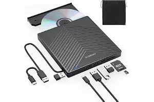 ORIGBELIE Lector CD DVD Externo, USB 3.0 y Type-C CD/DVD +/-RW Drive | Plug&Play Grabadora CD DVD Externa para PC, Portátil, Escritorio, MacBook Pro/Air, Windows 11/10/8/7/XP/Vista, Linux, Mac OS