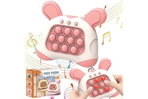 Pop It Game Machine, ZoneYan Pop It Electrónico, Juego de Burbujas de Empuje, Juguete de Consola de Juegos de Descompresión Sensorial de Burbujas para Niños, Niñas y Adolescentes (Rosa)