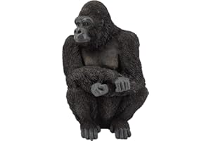 G&H DECOR Statua realistica in poliresina Gorilla da 15 pollici – Dipinta a mano – Intricato dettaglio adatto per uso interno ed esterno, resistente al gelo e allo scolorimento animale prato ornamento