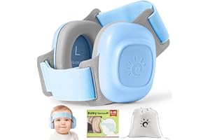 BOENFU Baby Ear Defenders, Noise Reduction Earmuffs for 0-48 Months,SNR 27dB, Soft Earpads,Adjustable Headband,Comfortable Toddler Headphones Against Hearing Damage Improves Sleep,Travel Essentials