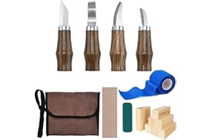 Mchodare Wood Carving Tools Pack-17 pcs Wood Whittling Kit Wood Blocks Gifts Set for Adults and Kids Beginners, Wood Carving Kit Set Includes 4pcs Wood Carving Knife & 8pcs Blocks.