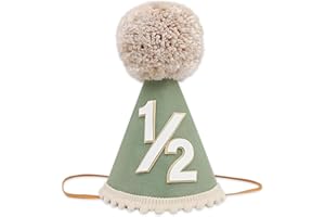 BACH AND BOUJEE Half Birthday Hat Pink 1/2 Birthday Hat Crown Half-Year-Old Decoration Party Supplies