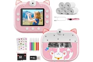 VAYOTOY Macchina Fotografica Bambini Istantanea, 48MP 1080P Videocamera per Ragazze, Ragazzi di età Compresa tra 3 e 12 Anni, Fotocamereper Bambini Regali di Natale e Compleanno