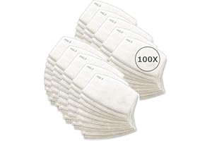 TBOC Filtre Jetable pour Masque - [Pack 100 Unités] Lot de Filtres Remplaçables avec 5 Couches de Filtration Matériau Doux et Respirant Anti-buée et Anti-poussière Protection pour Adultes et Enfants