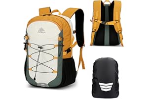 GES Wielofunkcyjny plecak turystyczny 30 l z osłoną przeciwdeszczową, trwały plecak turystyczny do szkoły, pracy, biwakowania, trekkingu, jazdy na rowerze i sportów na świeżym powietrzu