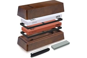 ‎SHAN ZU SHAN ZU Schleifstein Messer Abziehstein mit Aufbewahrungsbox, Messerschleifset 2 in 1 Körnung 1000/5000 Wetzstein Messerschärfer mit Rutschfestem Silikonhalte und Winkelführung für Messer