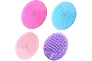 Lotbun Set di 4 pennelli per pulizia viso in silicone per scrub, esfoliante, anti-invecchiamento, tutti i tipi di pelle