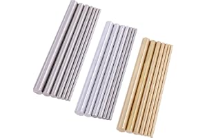 Swpeet 21 st runda stavar i metall, 3 typer av metallmaterial inklusive rostfritt stål, mässing och aluminium, perfekt för gö