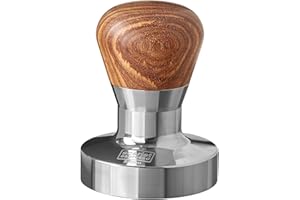 SCARLET BIJOUX Scarlet Espresso | Tamper « Passion » pour barista ; avec manche ergonomique en PVC ou en bois précieux au choix et base en acier inoxydable de précision (57 mm)