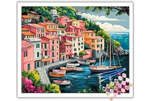 Mafenr Art Peinture Numero Adulte, Paysage Peinture par Numéro Adulte, Paysage Paint by Number pour Décoration et Cadeaux, Sans Cadre(40x50cm)