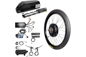HALLOMOTOR eBike 36V 1200W 48V 1500W 26 inch, 27.5 inch, 29er Rear Wheel Conversion Kits + 36V 19.2AH or 48V 19.2AH or 52V 19.2AH Polly battery