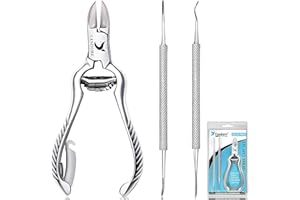 Candure Nail Clippers Cutters Nippers for Thick Toenails Plus Nail Clippers for Fingernails Podiatry Instruments Clippers with Ingrown Toe Nail File Improved Quality