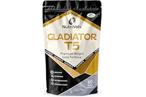NutriVolv Gladiator T5 Maximum Strength Weight Loss Pills That Work Fast, Keto Shred Fat Burning Pills wit Kola Nut, Green Tea, Acai Berry & Caffeine | Thermogenic | 60 Capsules