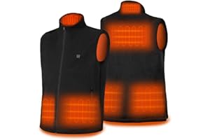 DR.PREPARE Heated Vest for Men Women, Unisex Warming Heated Fleece Vest, Lightweight USB Smart Electric Heated Jacket with Adjustable Size for Hiking Hunting (Battery Pack Not Included)
