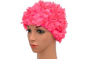 Medifier Badekappe mit Spitze, Vintage-Stil, Blumenmuster, Retro-Stil