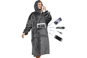 ARESVRGO Felpa Coperta con Cappuccio Uomo Donna,Hoodie Blanket Calda E Accogliente in Sherpa,Coperta con Maniche E Cappuccio Taglia Unica,per Uomo Donna Adolescenti Adulti