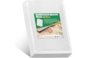 MLACXLT 100 Beutel Vakuumierbeutel, 20x30cm Bpa-Frei Vakuumbeutel Für Alle Vakuumierer & Lebensmittel Vakuumiergerät, Kochfest und Sous Vide Gefrierbeutel