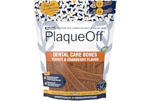 Swedencare UK ProDen PlaqueOff Dental Bones Turkey and Cranberry (Pack of 13 - 485 g), for Dogs, Bad Breath, Plaque, Tartar, Brown