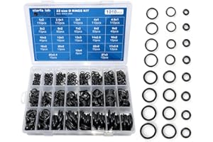 starfa lab 1010 Pcs O Ring Kit, 22 Size Rubber Universal O-Ring Assortment Set for Car Automotive Faucet Vehicle Repair Pipe Plumbing Sealing Air or Gas Connections Resist Oil and Heat Washers Set