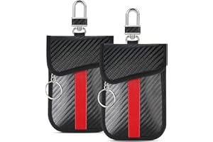 LAFEGIFT Faraday Pouch for Car Keys, Keyless Car Key Signal Blocking Pouch, Keyless Pouch Keychain, RFID Key Pouch for Car Security, Pack of 2