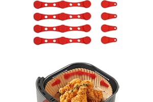 FIohiros Confezione da 8 clip magnetiche in silicone per friggitrice ad aria, accessori per friggitrice ad aria, fibbia di sicurezza resistente al calore, protegge le fodere per pergamena impediscono