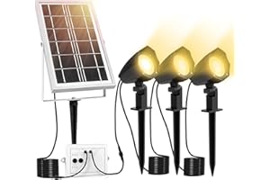 MEIHUA solarna lampa ogrodowa, 2700 K 4000K 6500K, 3 jasność, 2 tryby dynamiczne, lampa solarna, 3000 mAh, wodoszczelność IP66, solarne oświetlenie ogrodowe do ogrodów, patio, trawników, drzew 3 sztuk