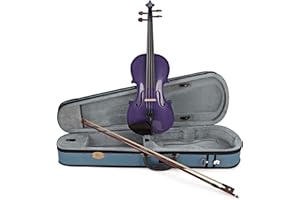 Stentor Harlequin Violin Outfit 1/2 Size, Violin for Intermediates with P&H Fibreglass Bow, Lightweight Case, Colourful String Instrument 1401EPU, Purple
