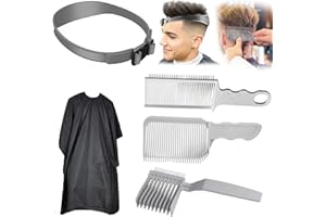 QYRDBGY Haarschneidekamm Übergang, 5 Stück Haarschneide Hilfe mit Frisierumhang Verstellbare Haarschneide Schablone Fade Kamm Silikon Haarschnittband Haare Schneiden