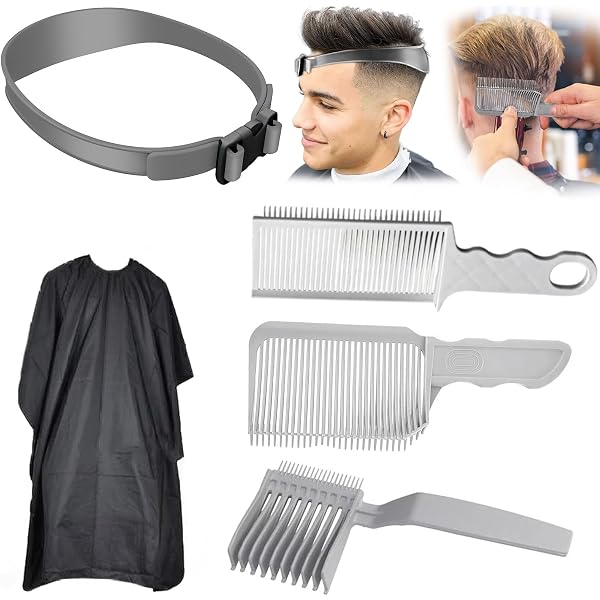 Professioneller Haarschneidekamm Für Fade-Schnitt | Silikon-Schablone Für Präzisen Übergang | Für Barber & Heimgebrauch
