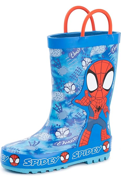 Toddler Rain Boots Marvel Spiderman Boys Red Wellies Character