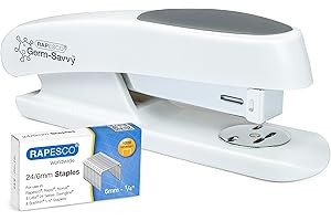 ‎RAPESCO Rapesco 1483 ECO Sting Ray Heftgeräten mit 1000 x 24/6 mm Heftklammern, 20 Blatt Heftleistung, Antibakteriellen Schutz, Soft Weiß