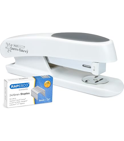 Agrafeuse Rapesco ECO Whale - Capacité 45 Feuilles, Enclume Double, Gris Anthracite